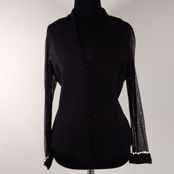SHERRIE BLOOM PETER NOVIELLO CHETTA B EVENING WOMEN’S  BLOUSE SIZE 8 - Picture 1 of 14